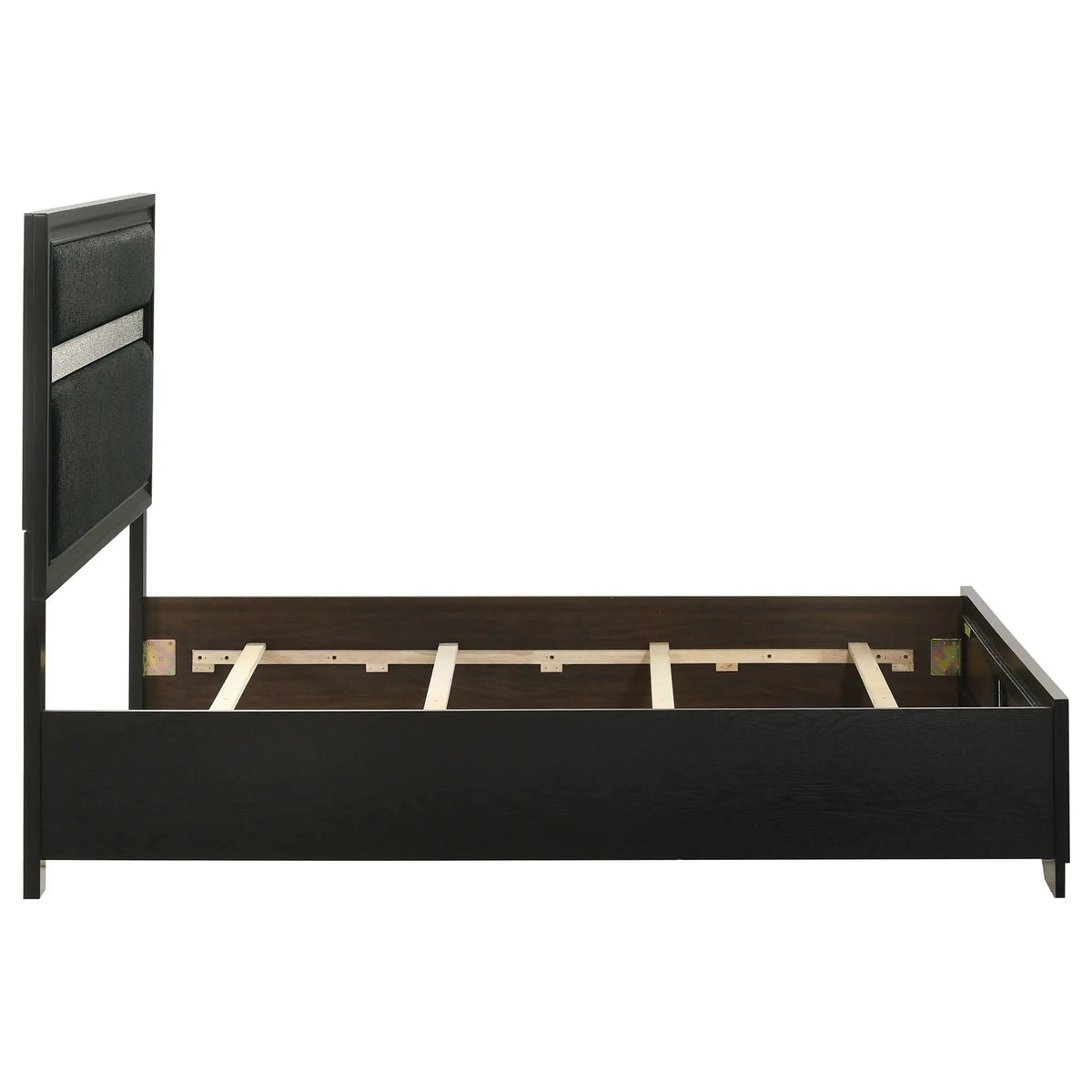 Miranda 54-inch Upholstered Full Panel Bed | 57.25 x 78.5 x 53.75 in | Fabric | Black