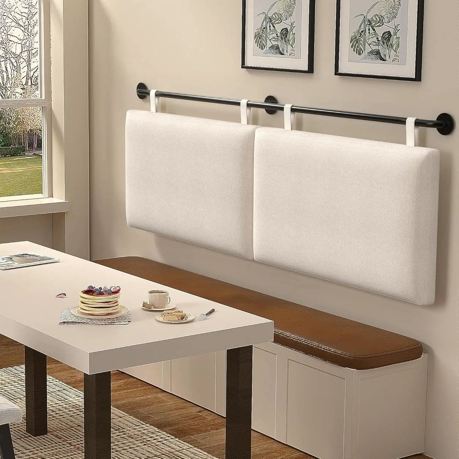 Linen Upholstered King Headboard Wall Mounted Bedroom Decor from PriceLows™