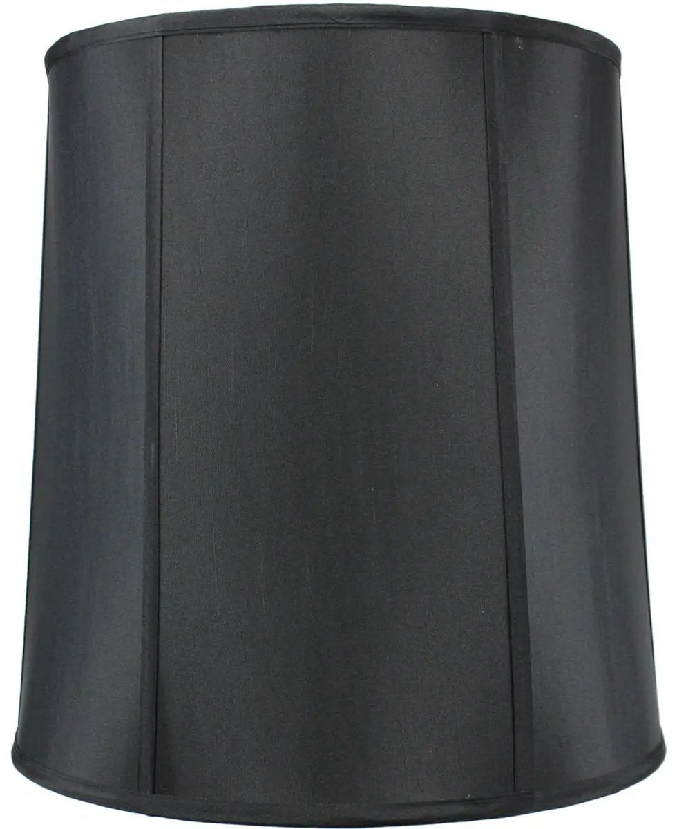 Drum Lamp Shade | 14X16X17 Inches | Black Shantung | Tall Table Lamp