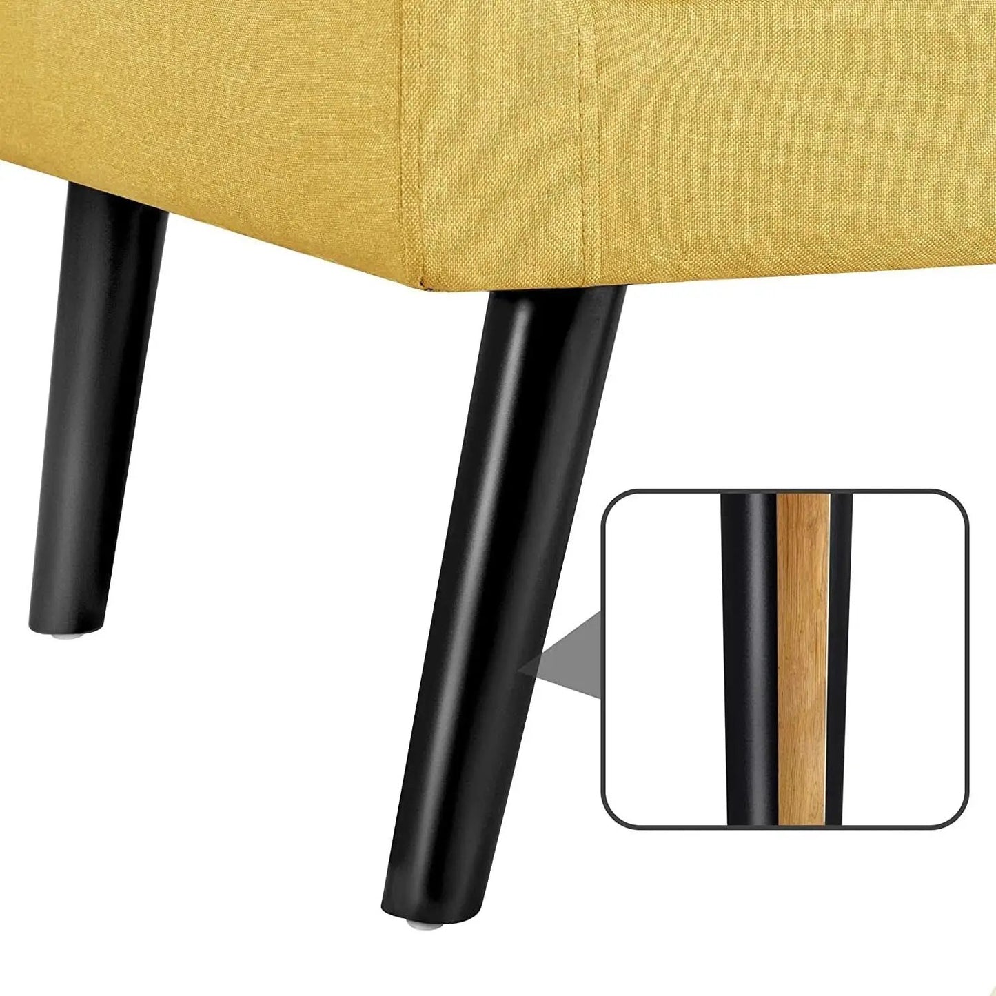 Yellow Mid Century Modern Upholstered Accent Chair from PriceLows™