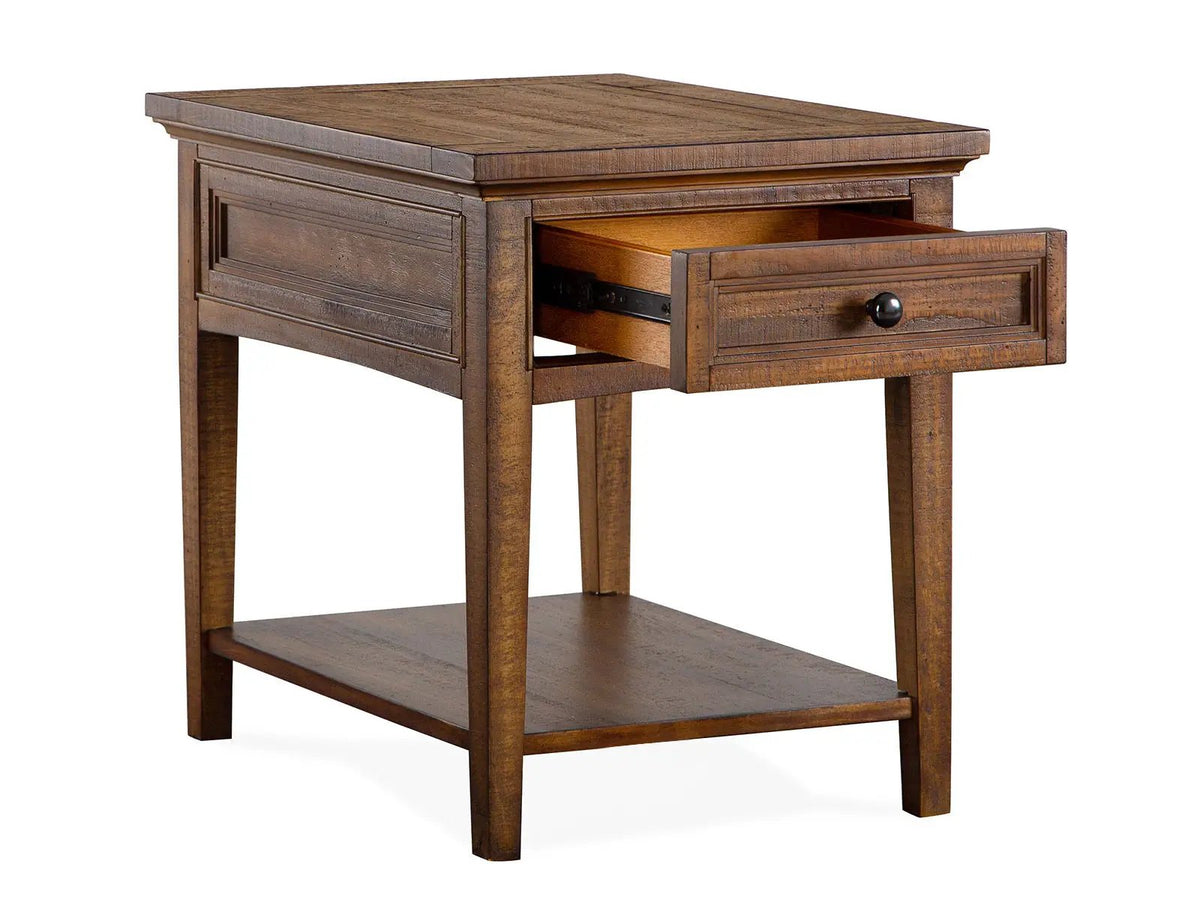 Bay Creek Rectangular End Table | Classic Styling | 26 Inch Width | Stunning Hardware