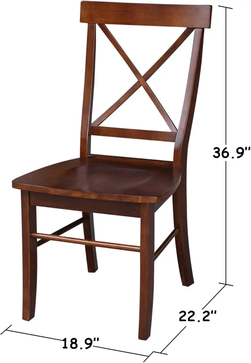 Espresso Solid Wood X Back Dining Chairs Set For Kitchen from PriceLows™