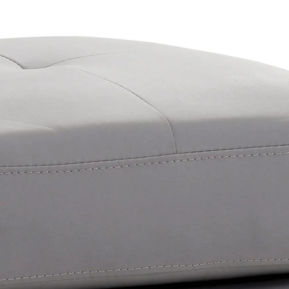 Tufted Ottoman | Compact Two Seater | White Finish | 23 In