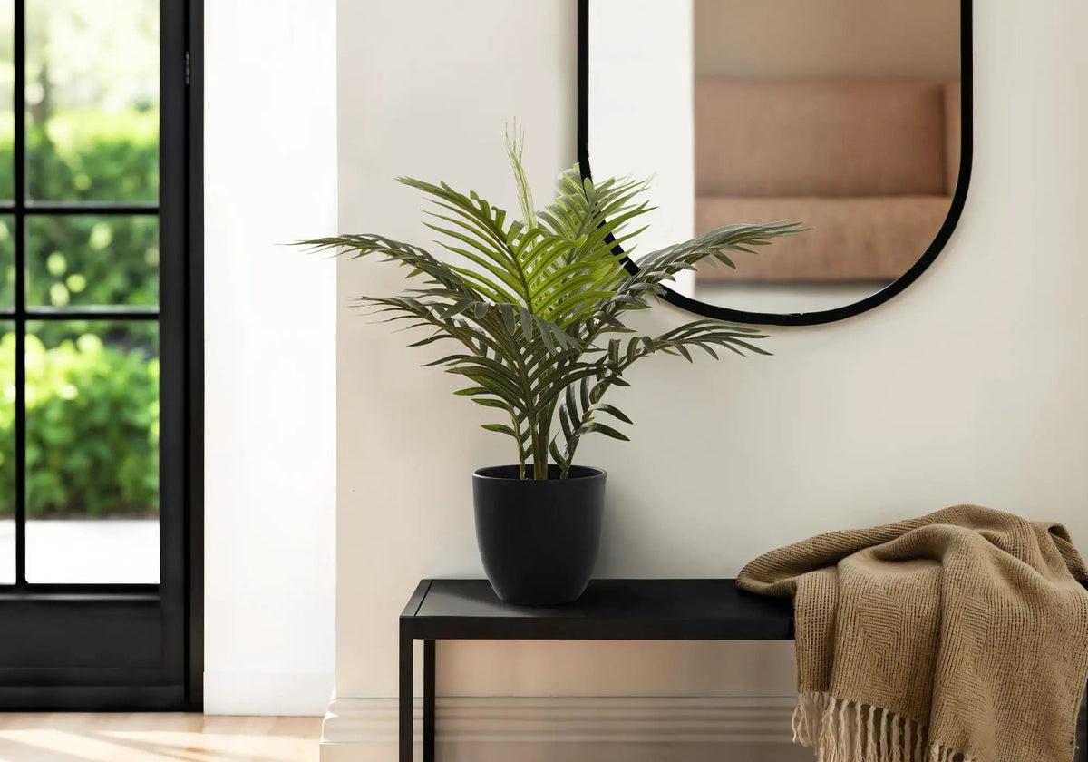 20 Inch Artificial Palm Plant | Real Touch Leaves | Indoor Faux Plant | Potted
