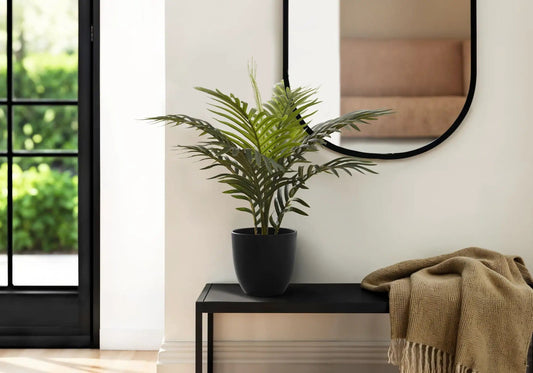 20 Inch Artificial Palm Plant | Real Touch Leaves | Indoor Faux Plant | Potted