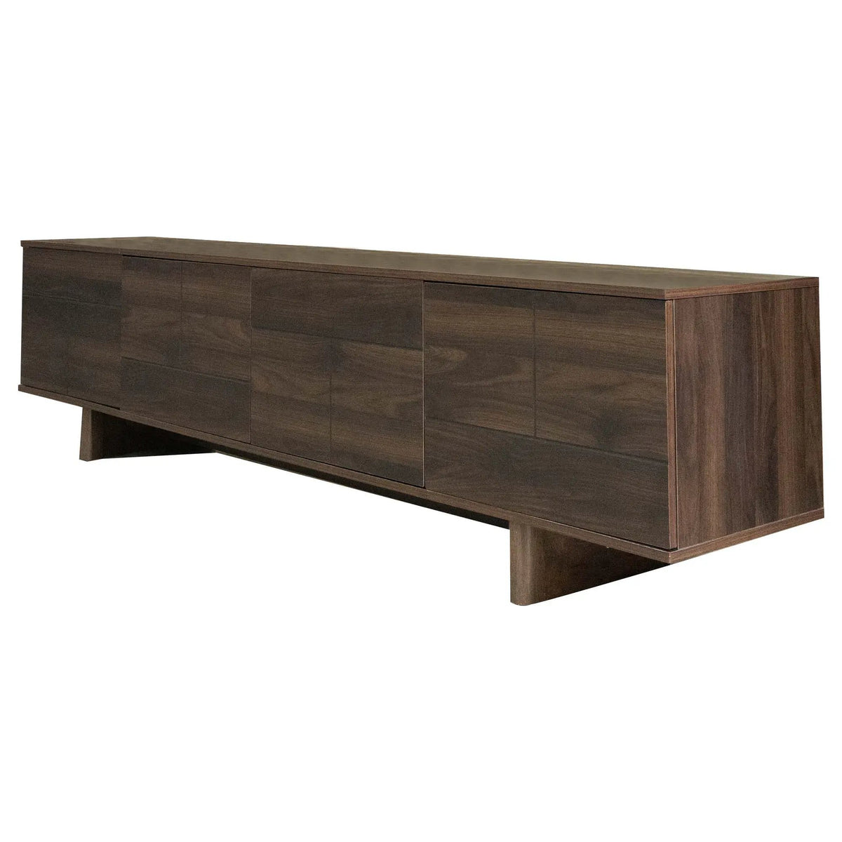 85 Inch TV Stand | Push Openers | Cable Management | Solid Pine Wood Legs