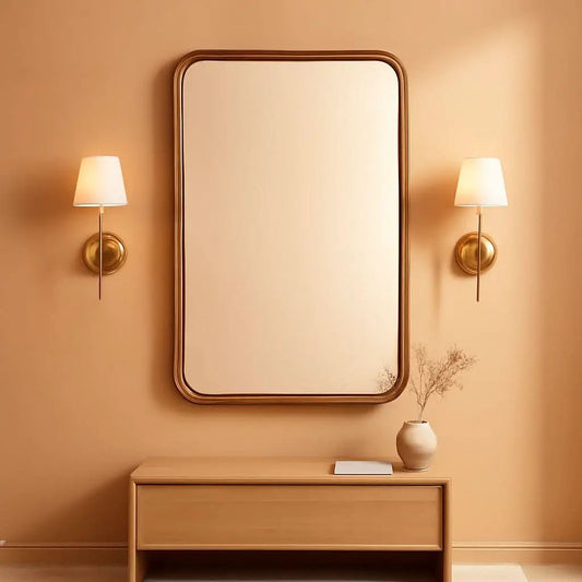 Wood Framed Bathroom Mirror 24x36 Inch Wall Mounted from PriceLows™