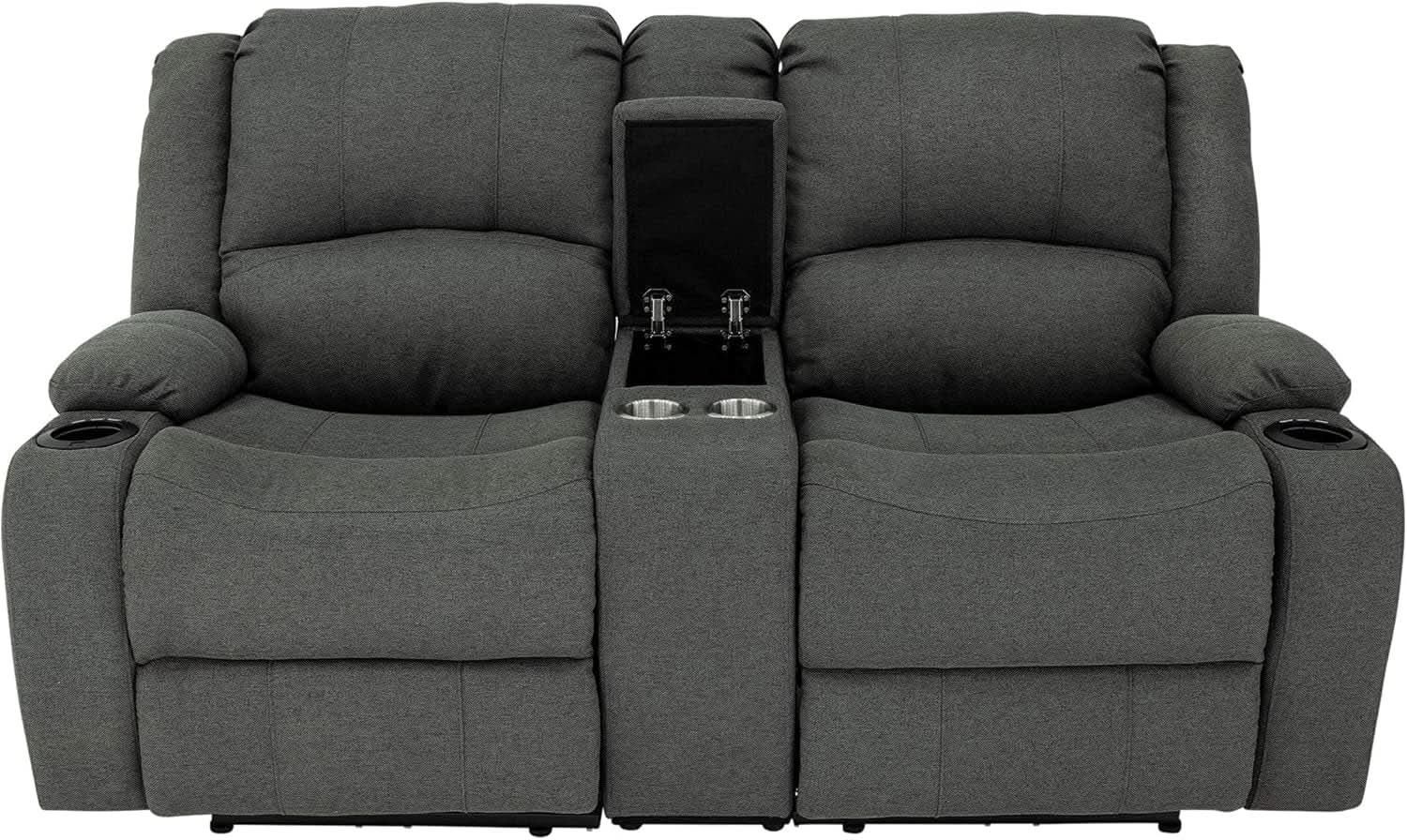 Powered Double Wall Hugger Recliner Sofa 67in Fossil Cloth from PriceLows™