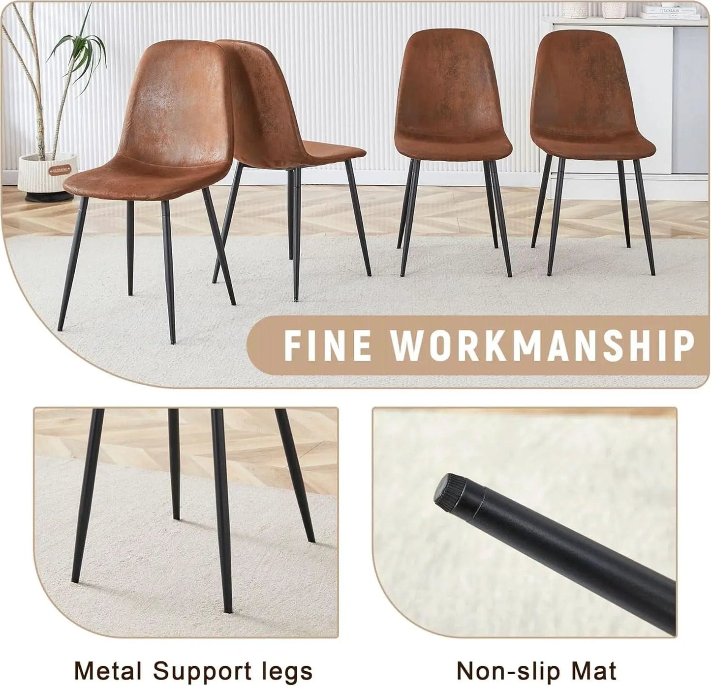 71 Inch Weathered Brown Premium Rustic Dining Table Set from PriceLows™