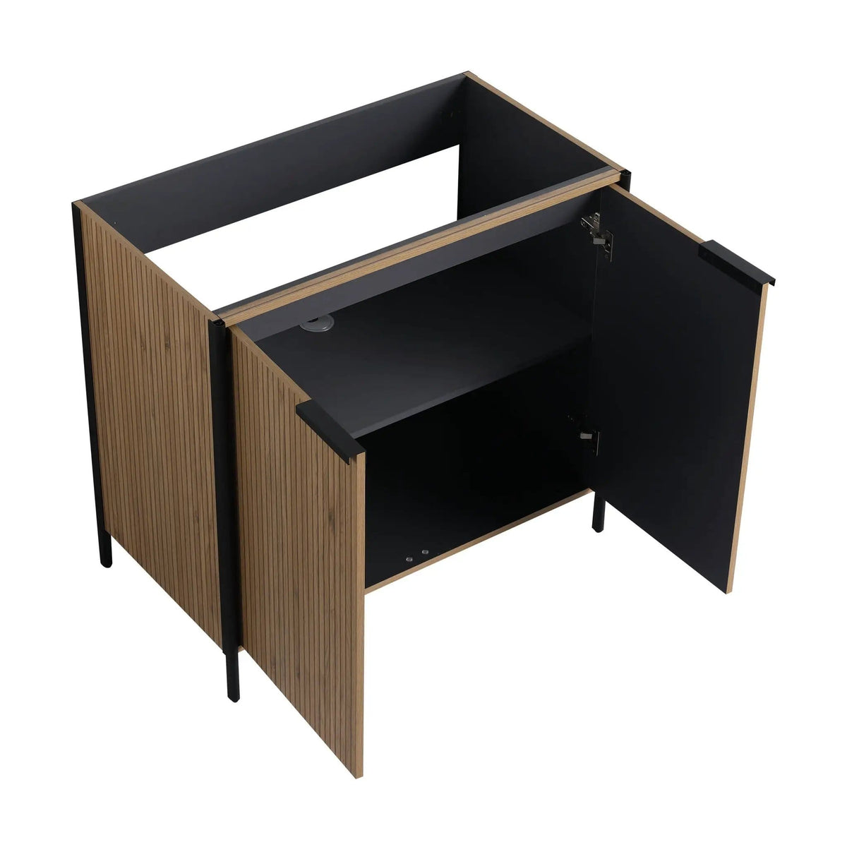 Contemporary Freestanding Bathroom Vanity With Adjustable Shelves | 5 Pieces | Stainless Steel & Metal | Bathroom