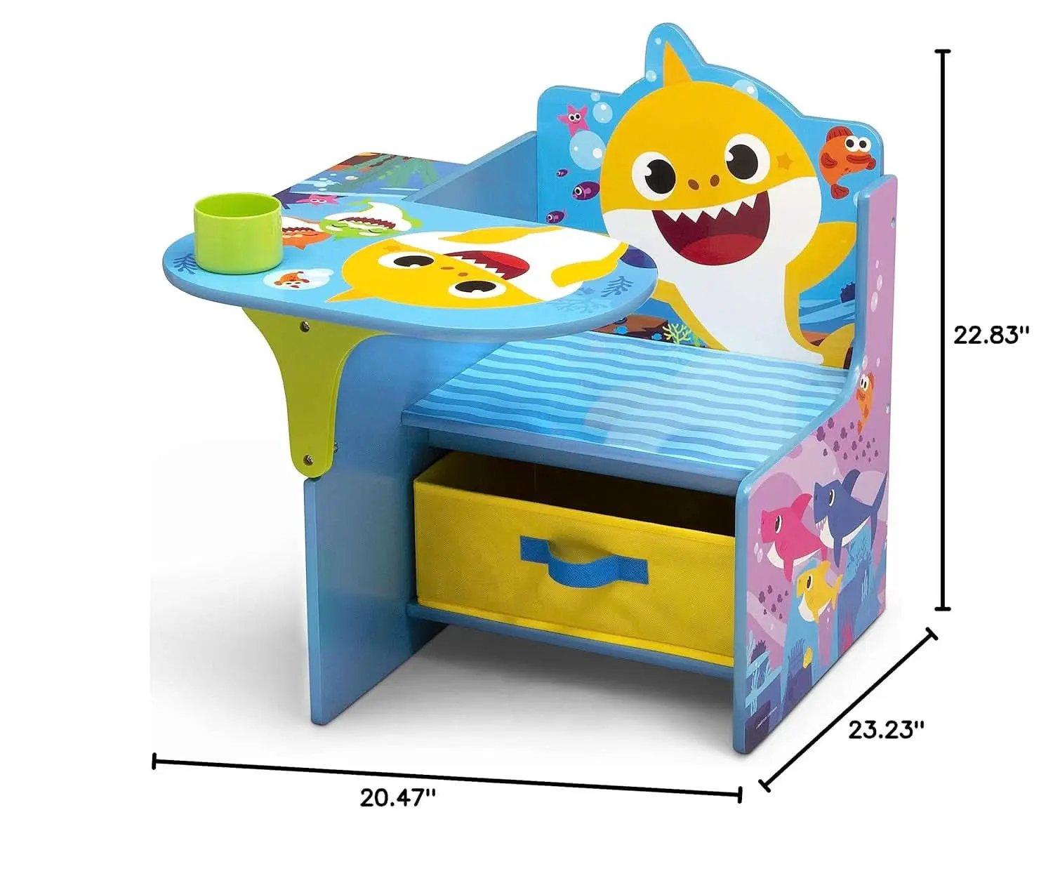 Baby Shark Kids Desk Chair With Storage Bin For Learning from PriceLows™