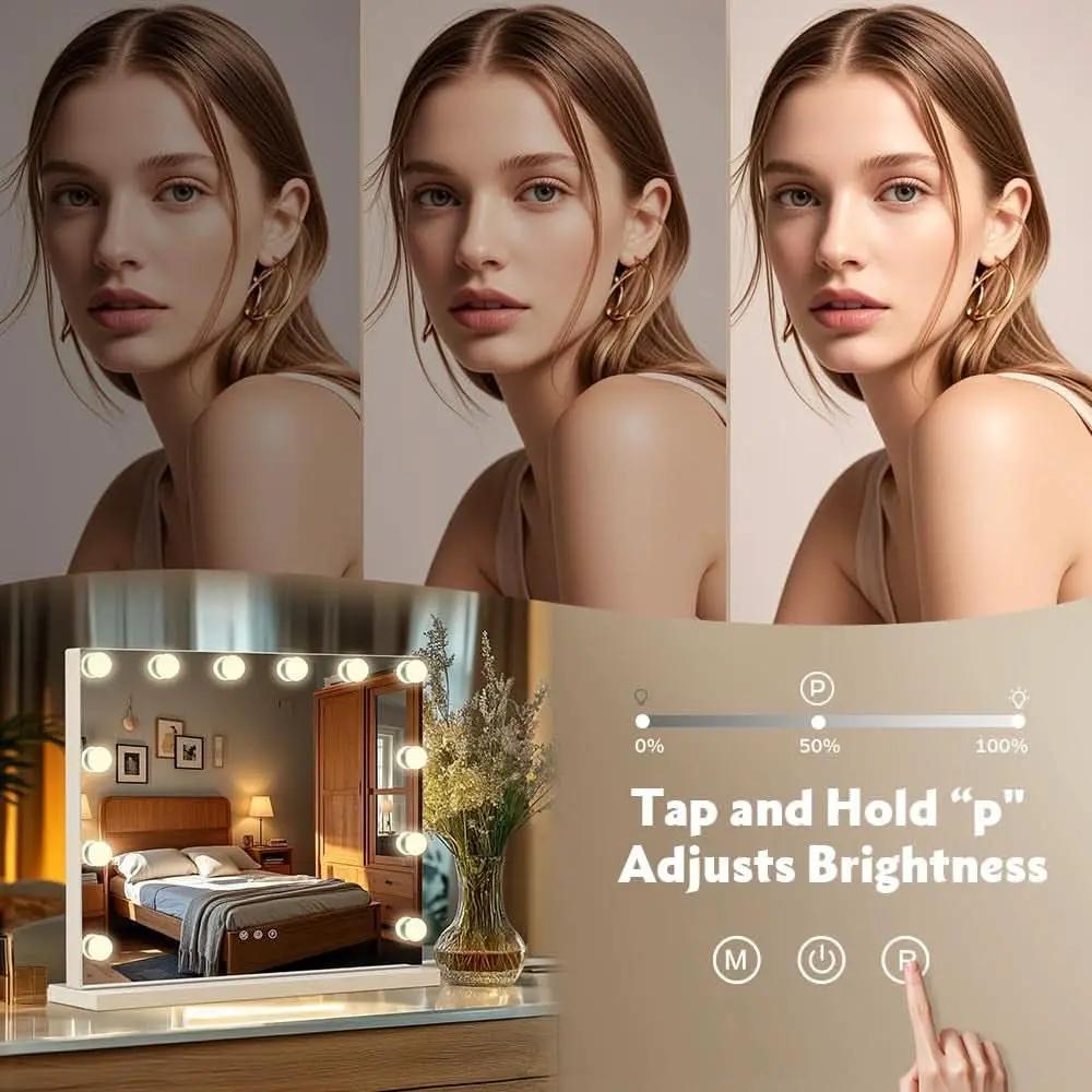 Hollywood Vanity Mirror With 12 LED Lights 3 Color Modes from PriceLows™