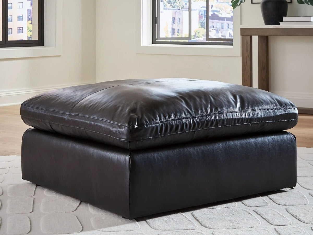 Emilia Oversized Accent Ottoman | 2 Pieces | Faux Leather | Living Room