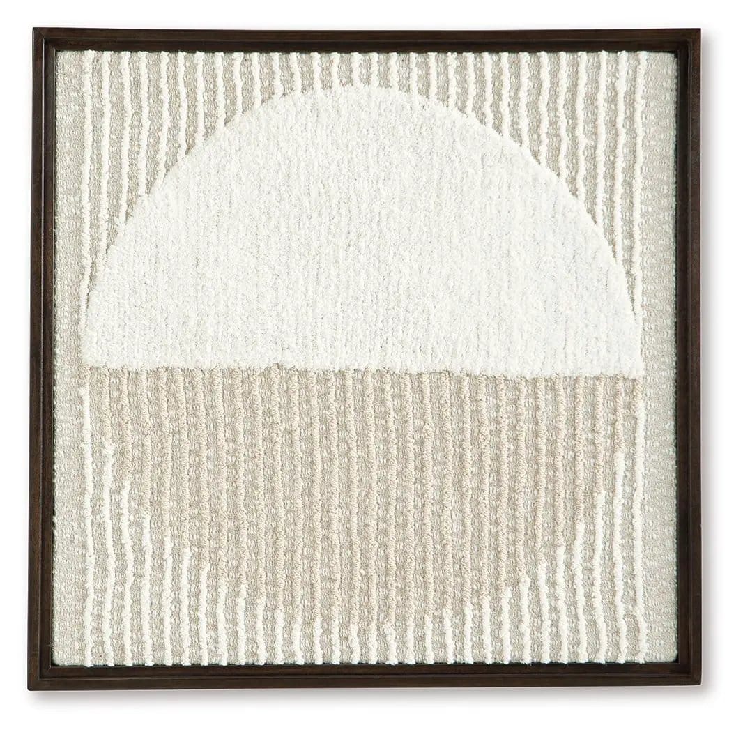 Bachard Wall Decor | 30.25 x 1.75 x 30.13 in | Fabric & Wood | Tan / White