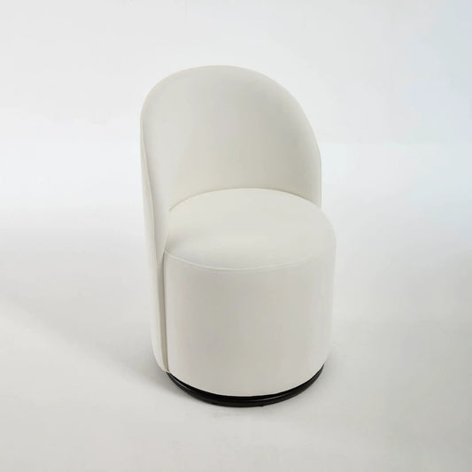 360 Degree Swivel Barrel Chair | Armless Dining Chair | Compact Design | Cozy Upholstery