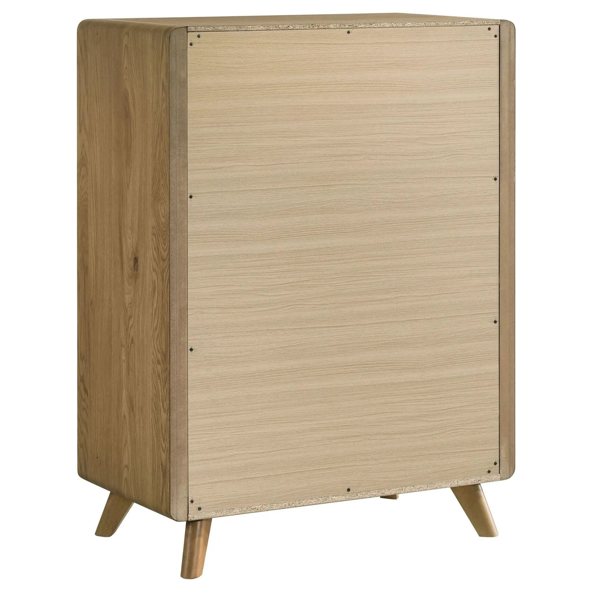 Bennett 5-drawer Bedroom Chest of Drawers | 33.25 x 18.5 x 45.75 in | Rubberwood & Engineered Wood | Light Oak