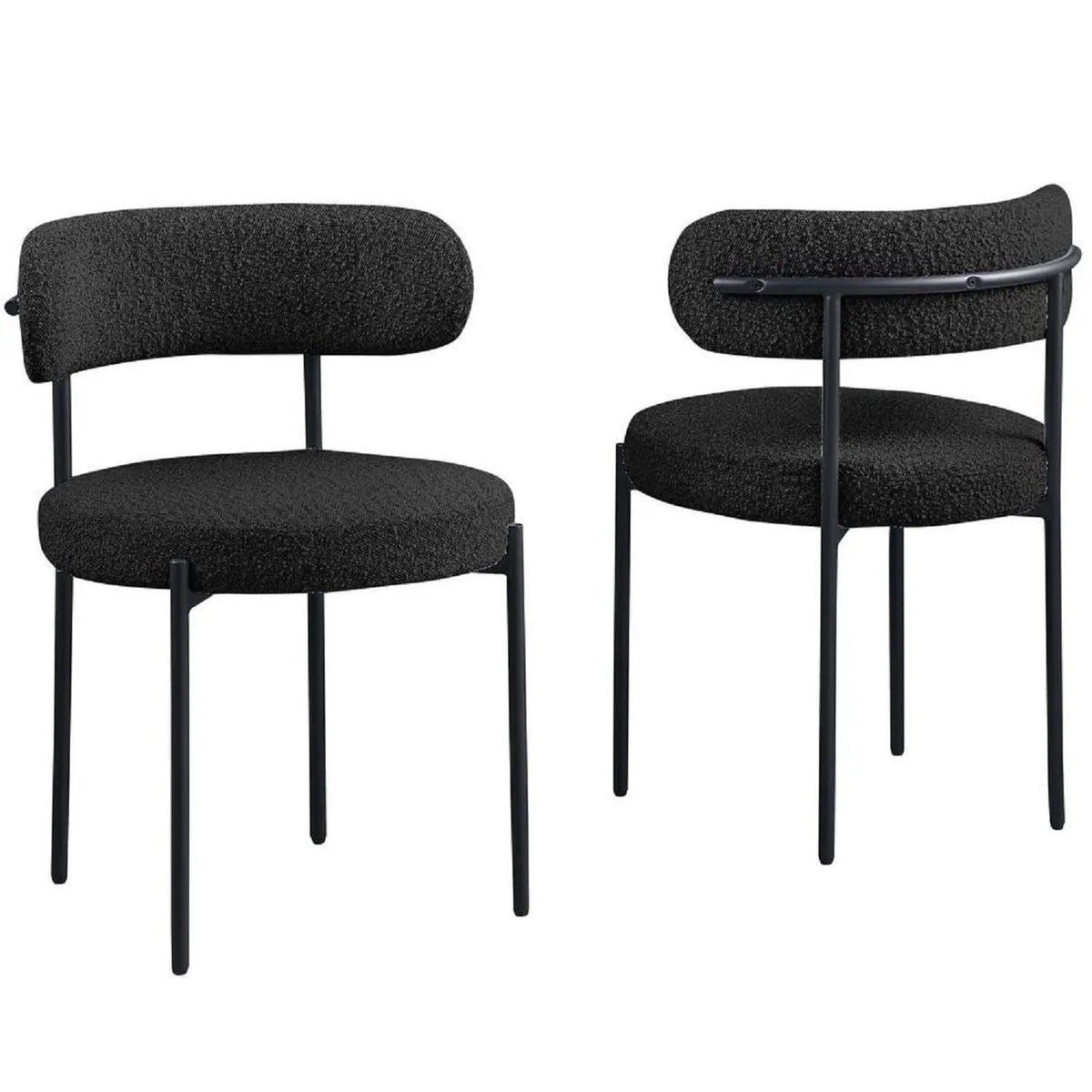 Upholstered Kitchen Chairs | Fabric Upholstery | Metal Legs | Set Of 2