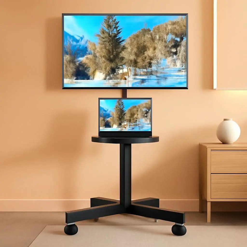 Mobile TV Stand Adjustable Height For 23 To 60 Inch TVs from PriceLows™