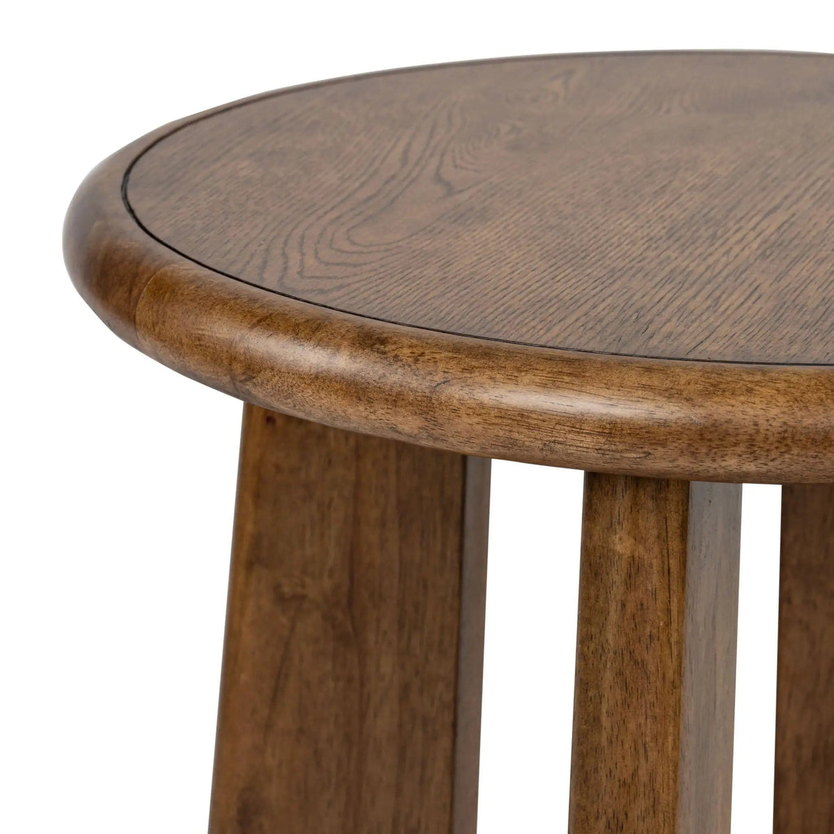 Tanner Round End Table | 24 x 24 x 26 in | Veneer & Wood | Tawny Brown