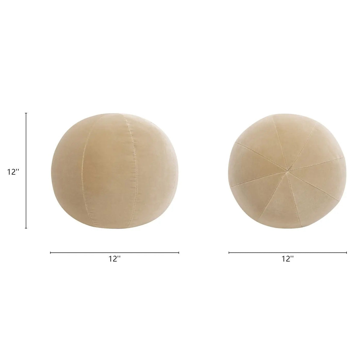 Luna Round Ball Throw Pillow | Faux Sheepskin Cover | 12 Inch Diameter | Durable Foam Insert
