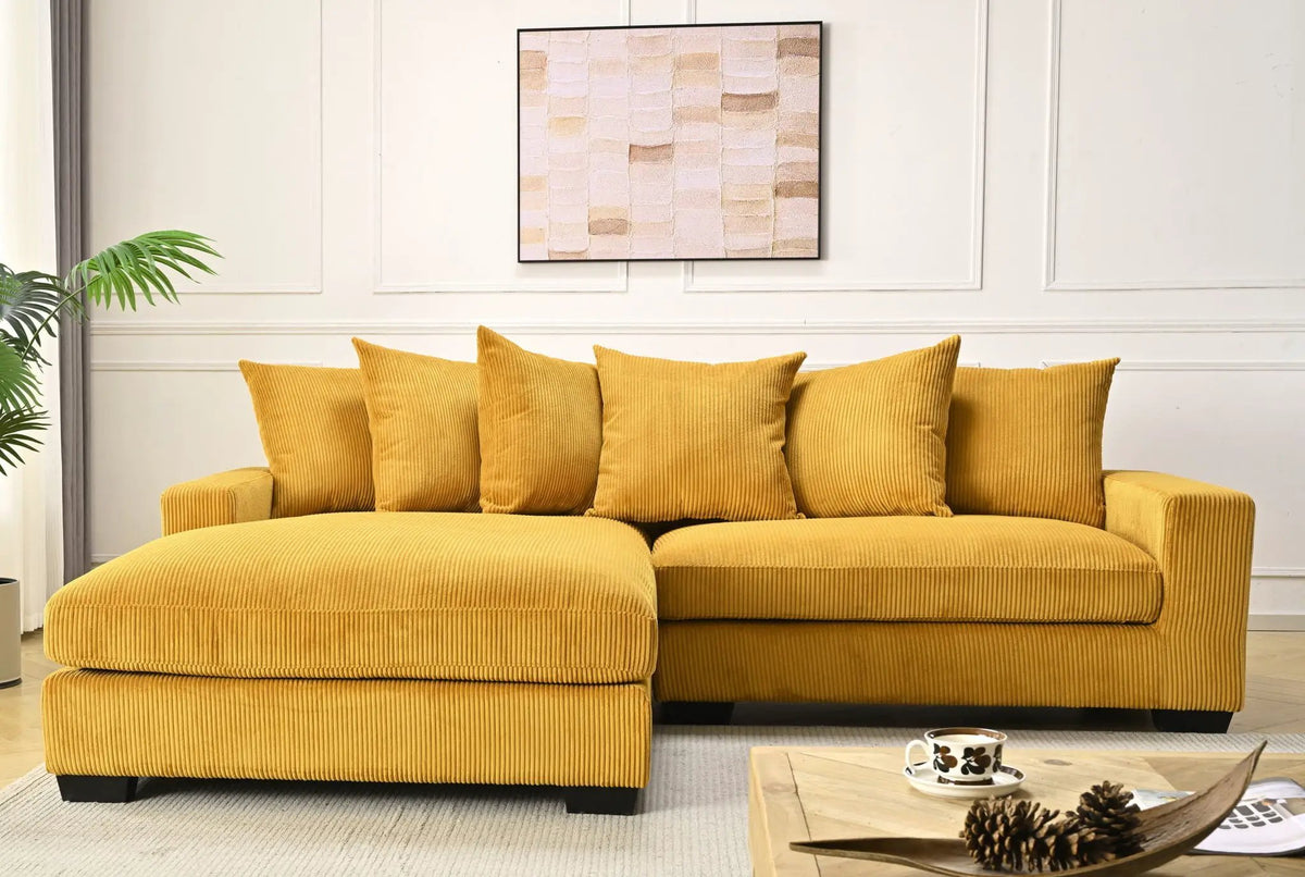 Luxe Oversized Sectional Sofa | 2 Piece L Shaped Couch | Chaise Included | Deep-Seated Design