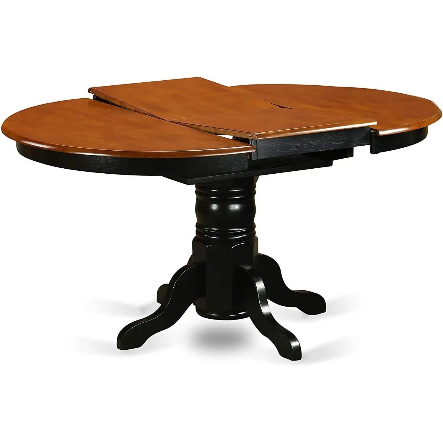 Wooden Oval Kitchen Table Black Finish With Cherry Top from PriceLows™