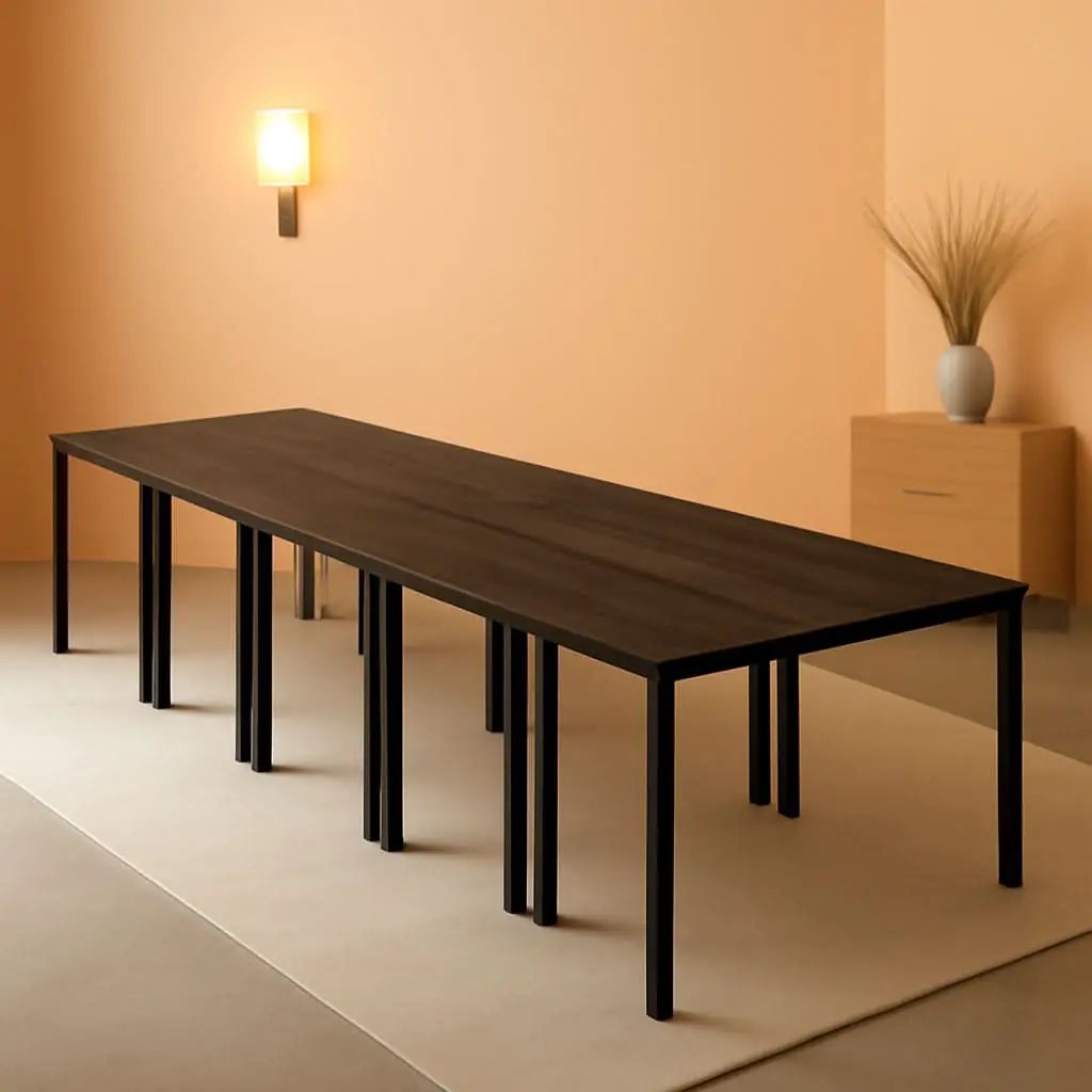 Durable Walnut Brown Conference Table For 14 Seats from PriceLows™