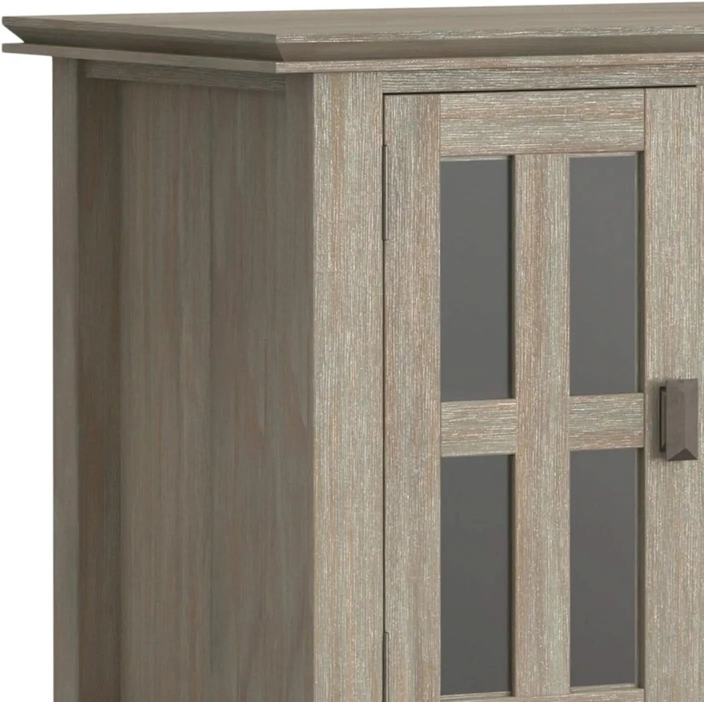 Solid Wood TV Stand 72 Inch Wide Distressed Grey Finish from PriceLows™