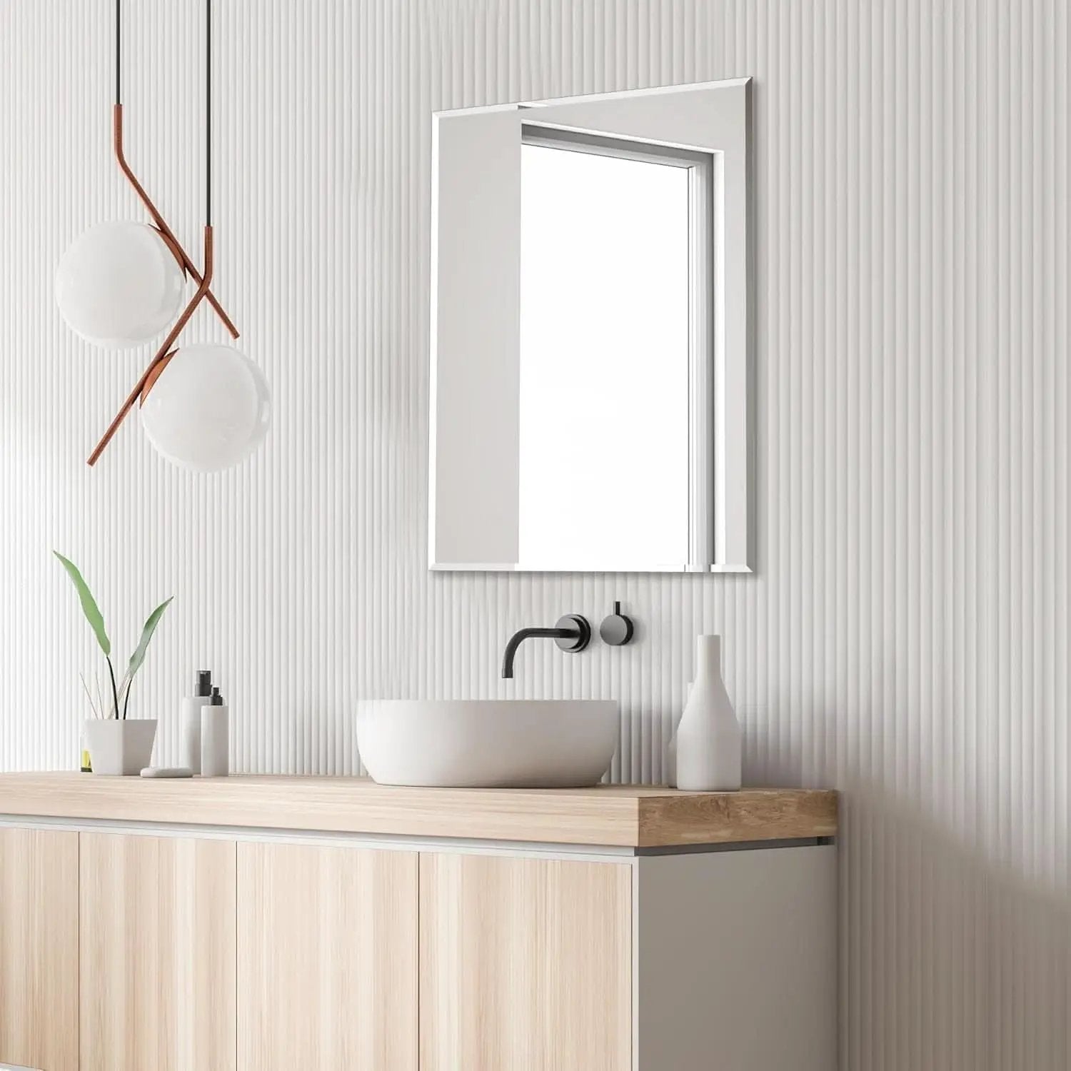 Wall Mirror Frameless 24x32 Bathroom Vanity Decor Accent from PriceLows™