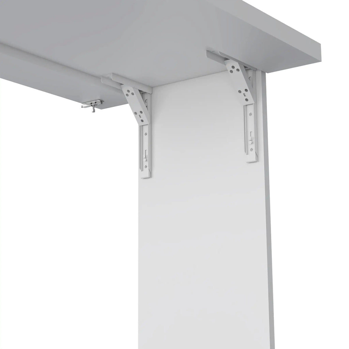 Wall Foldable Table | White | Multiple Shelves | Space-Saving Hutch