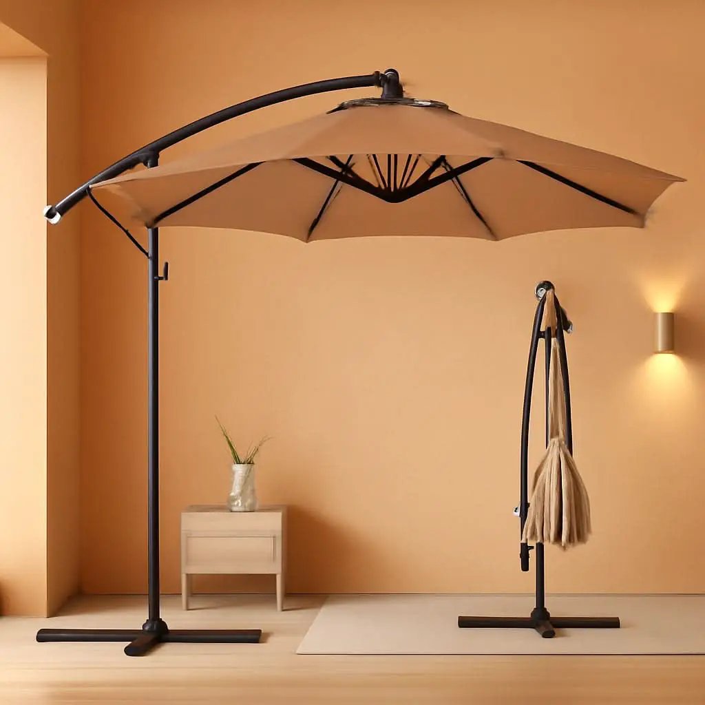 10 Ft Offset Patio Umbrella With Easy Tilt Adjustment And 8 Ribs Polyester Shade For Backyard Poolside from PriceLows™