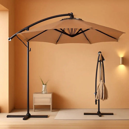 10 Ft Offset Patio Umbrella With Easy Tilt Adjustment And 8 Ribs Polyester Shade For Backyard Poolside from PriceLows™
