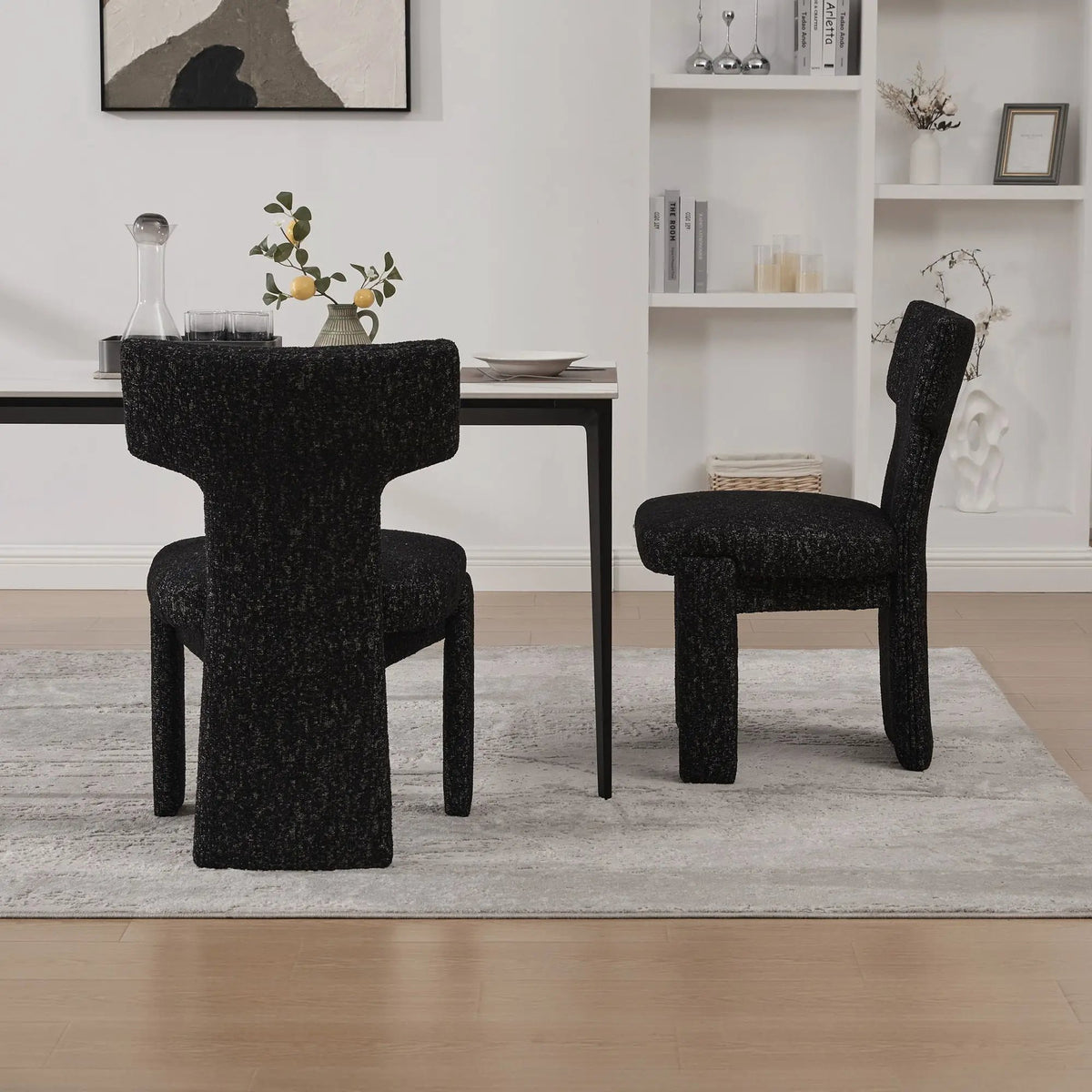 Armless Accent Chairs | Curved Back | Futuristic Design | Foam Padded Fabric
