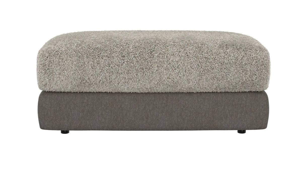 Reddington Ottoman | 47 x 30 x 18 in | Velvet & Fabric | Umber / Fawn