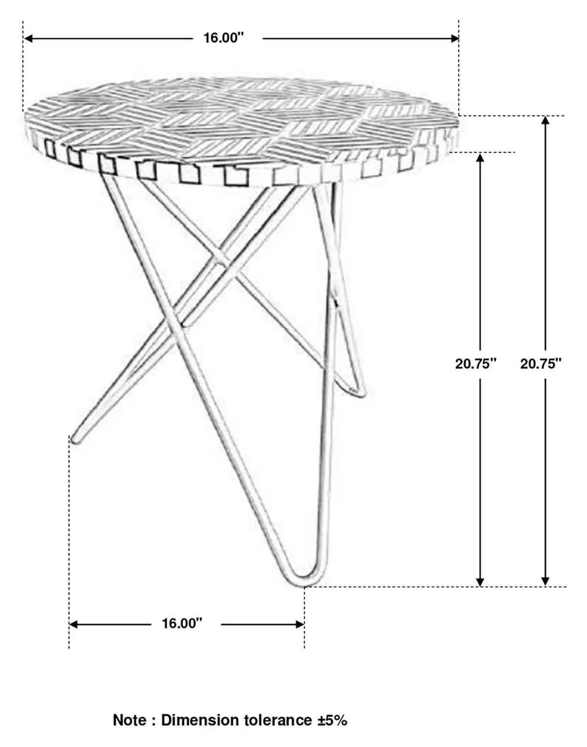 Xenia Round Bone Inlay Accent Side Table White and | 16.25 x 16.25 x 21.5 in | Metal & Resin | Gold