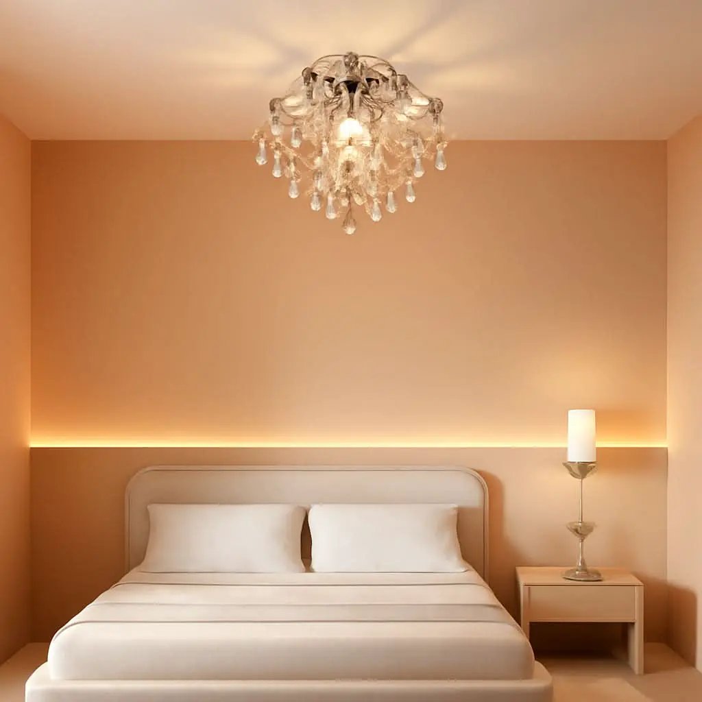 Mini Crystal Chandelier Flush Mount, Chrome Finish from PriceLows™
