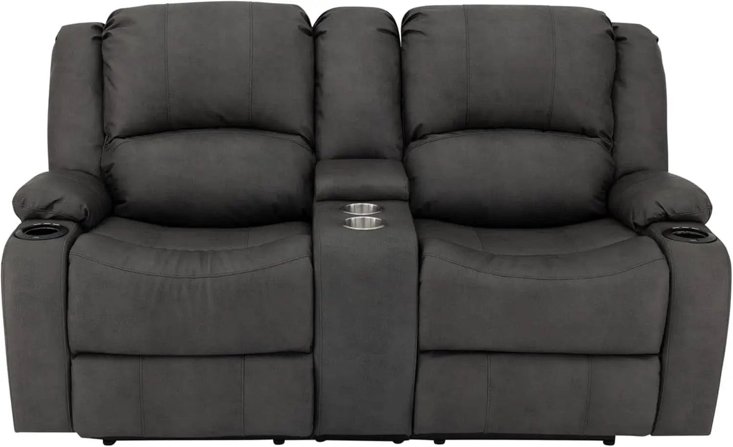 67 Inch Powered Wall Hugger Recliner Sofa Gunmetal Fabric from PriceLows™