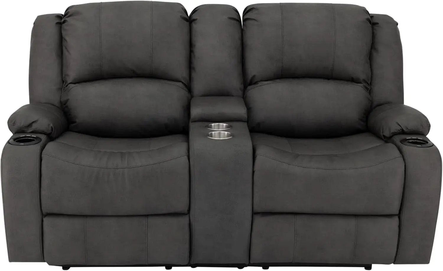 67 Inch Powered Wall Hugger Recliner Sofa Gunmetal Fabric from PriceLows™