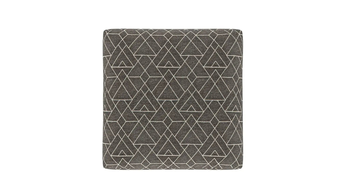 Reddington Cocktail Ottoman | 40 x 40 x 19 in | Velvet & Fabric | Umber