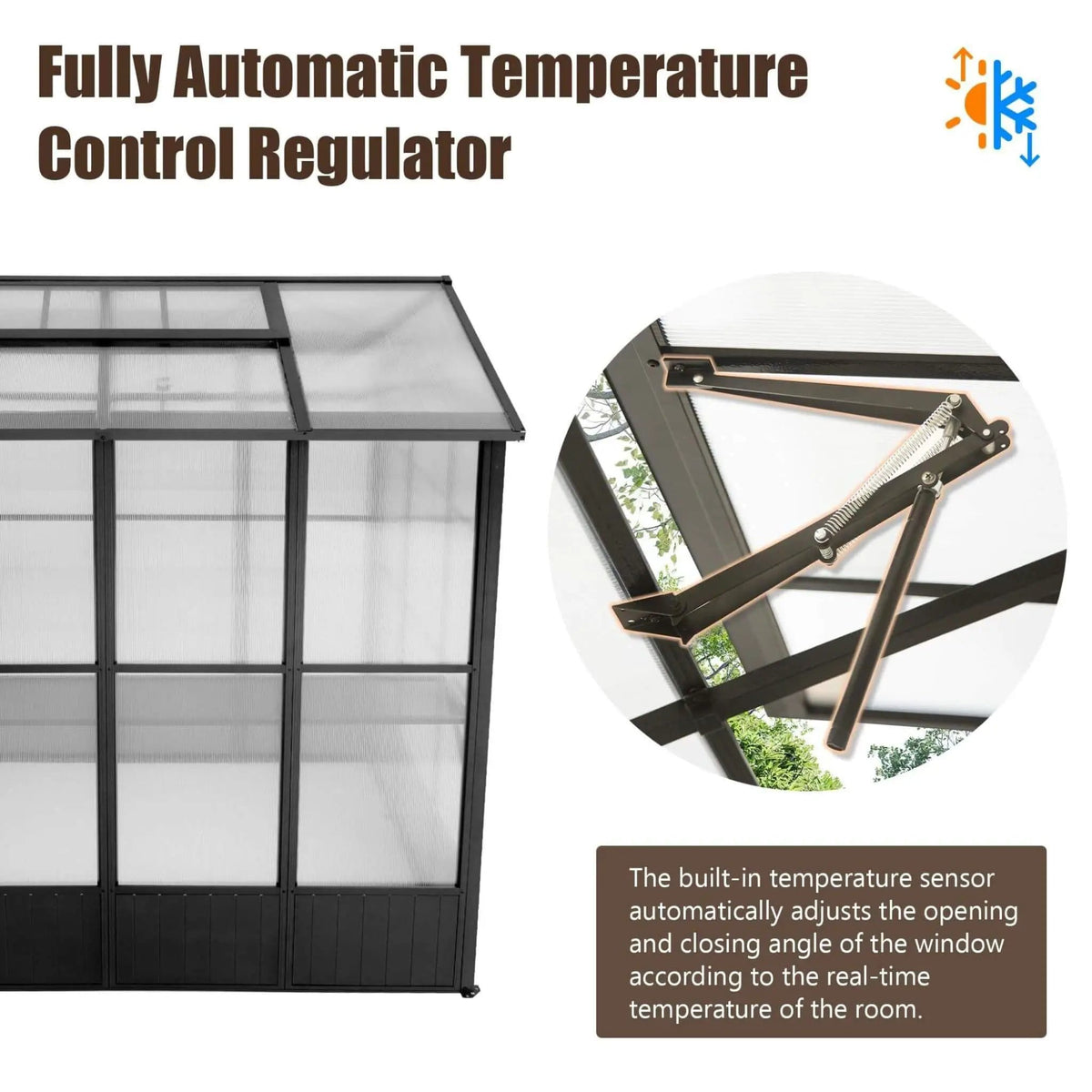 Heavy Duty Outdoor Polycarbonate Greenhouse With Fully Automatic Temperature Control | Aluminum | Outdoor Living Use | Outdoor Living