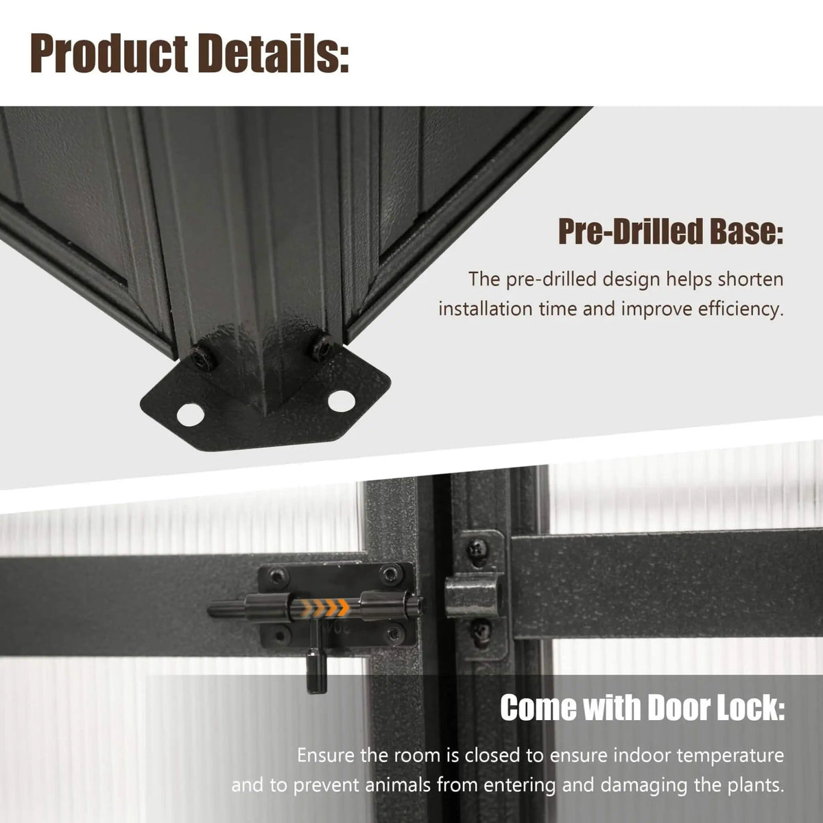 Heavy Duty Outdoor Polycarbonate Greenhouse With Fully Automatic Temperature Control | Aluminum | Outdoor Living Use | Outdoor Living