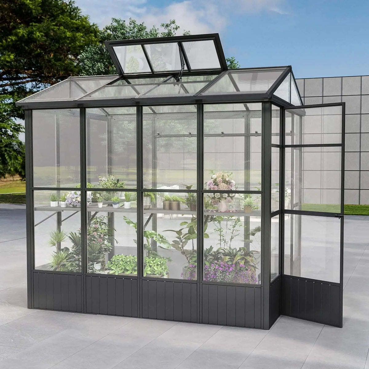 Heavy Duty Outdoor Polycarbonate Greenhouse With Fully Automatic Temperature Control | Aluminum | Outdoor Living Use | Outdoor Living