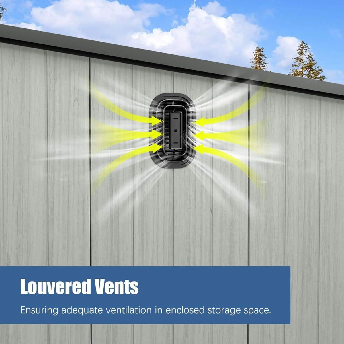 Outdoor Resin Storage Shed With Lockable Double Doors And Sloping Roof | Metal | Outdoor Living Use | Outdoor Living
