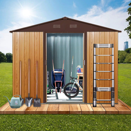 Premium Outdoor Metal Storage Shed With Metal Floor Frame | Steel | Outdoor Living Use | Outdoor Living