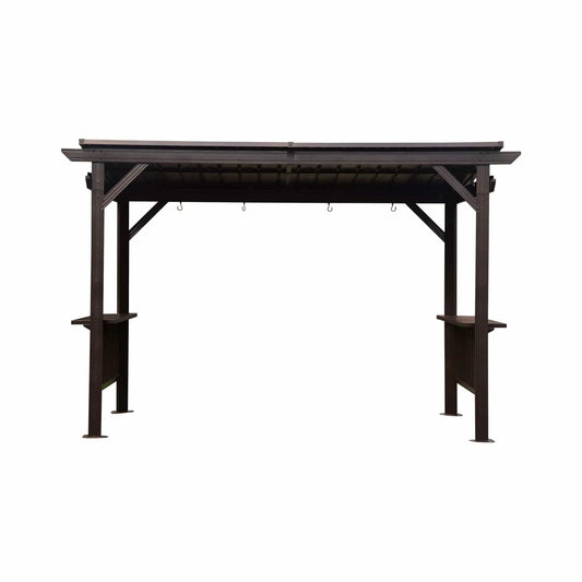 Hardtop Grill Gazebo With Steel Roof, Shelves, And Hooks | Steel | Home Use | Home