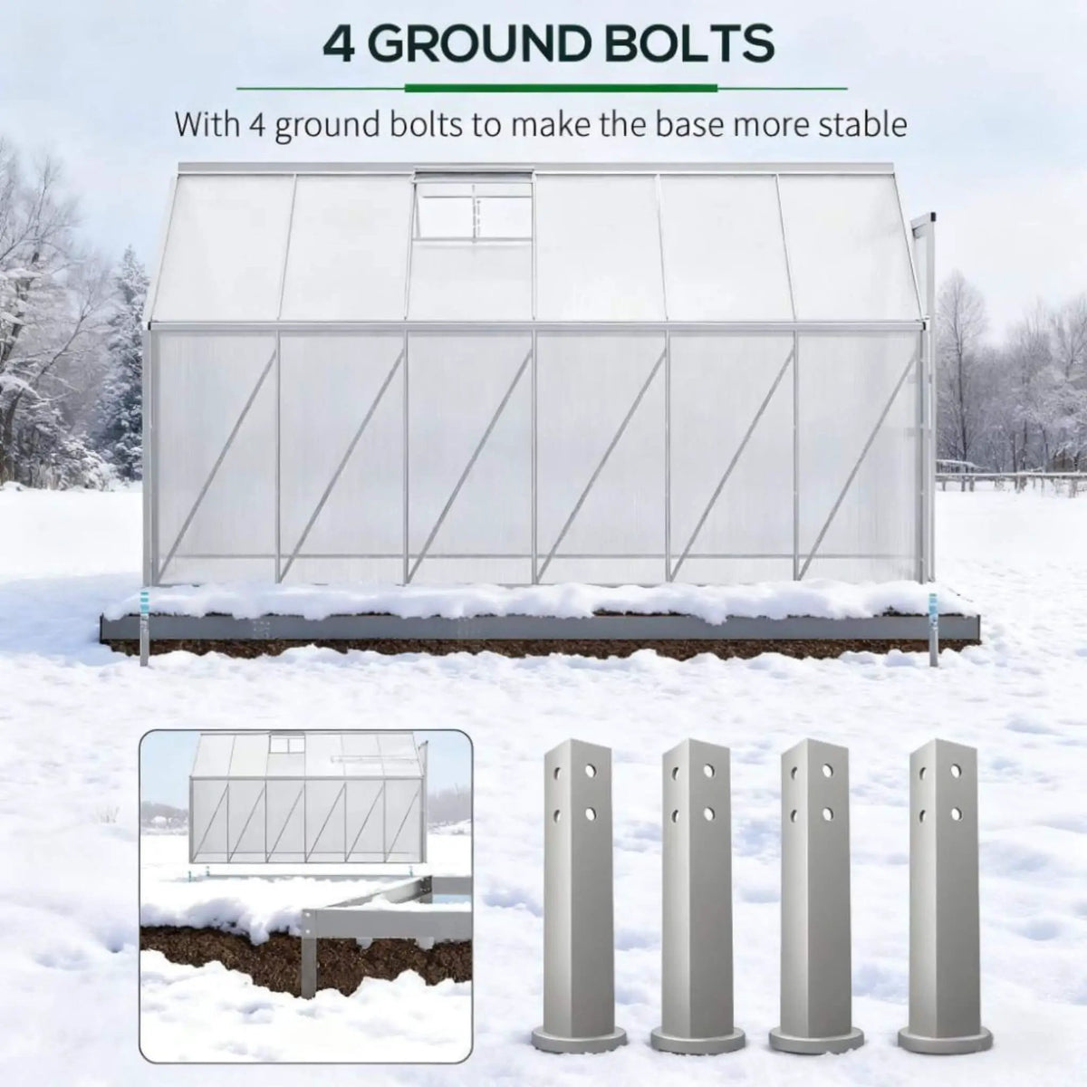 Walk-In Aluminum Greenhouse | Heavy-Duty Alloy Frame | Rooftop Vent | Sliding Door