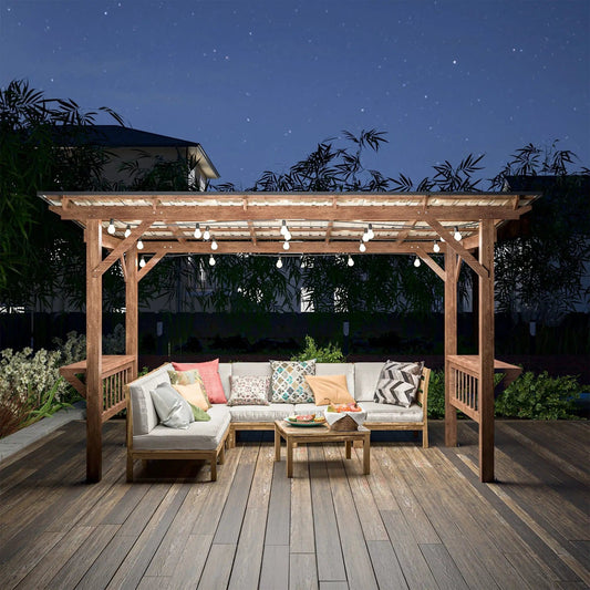Hardtop BBQ Grill Gazebo | Durable Outdoor Shelter | Built-In Shelves | 157.68 Inch Length
