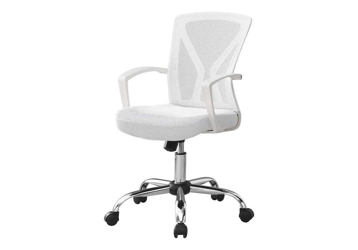Mid-Back Office Chair | Adjustable Height Swivel | Curved Backrest | Breathable Fabric