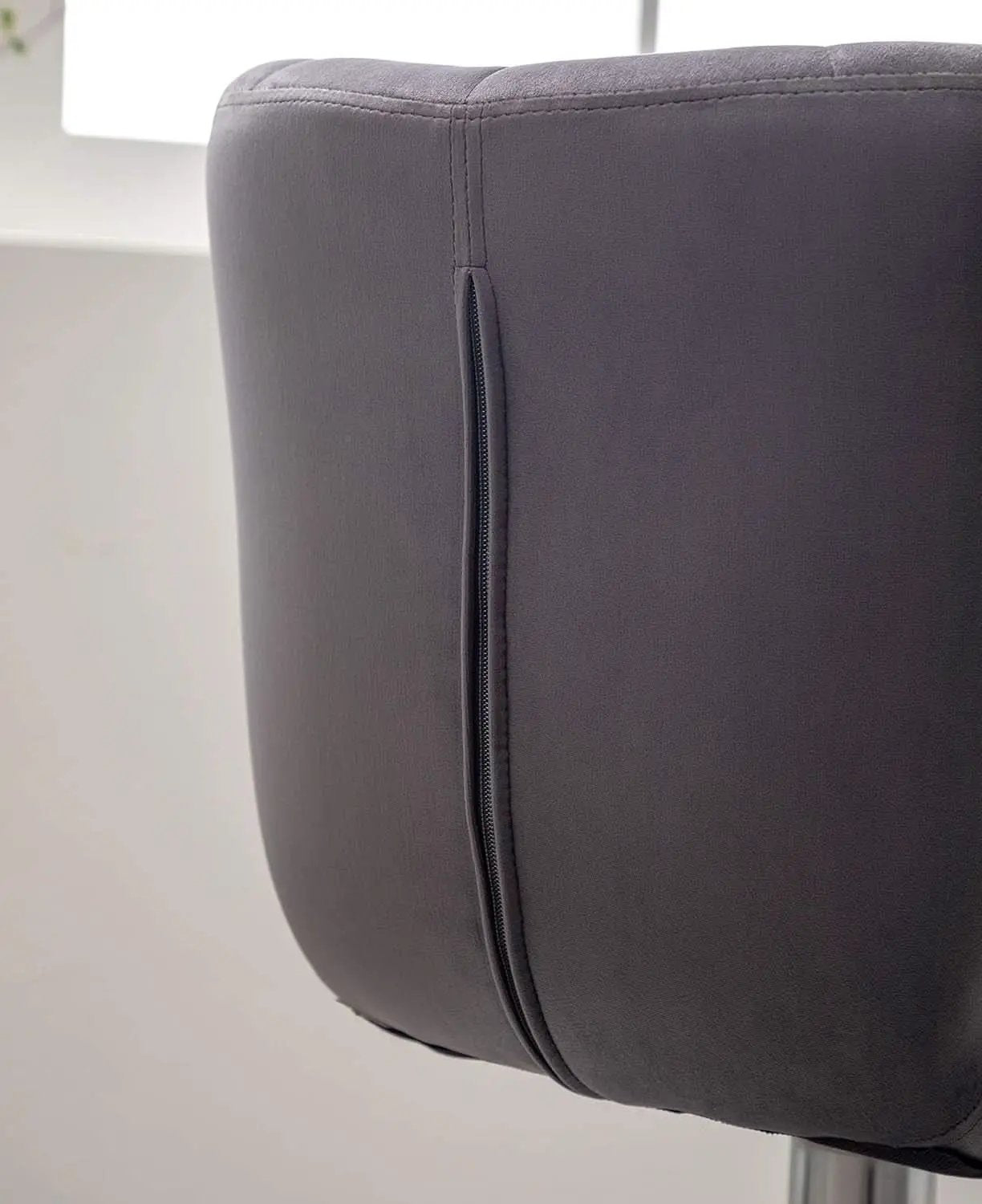 Velvet Adjustable Swivel Barstools Gray Set of Two from PriceLows™