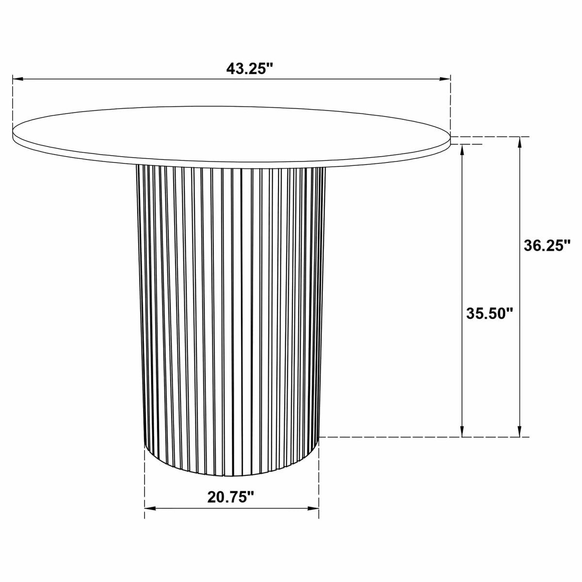 Hamlyn 43-inch Round Wood Counter Height Dining Table | 43.25 x 43.25 x 36.25 in | Rubberwood & Engineered Wood | Black